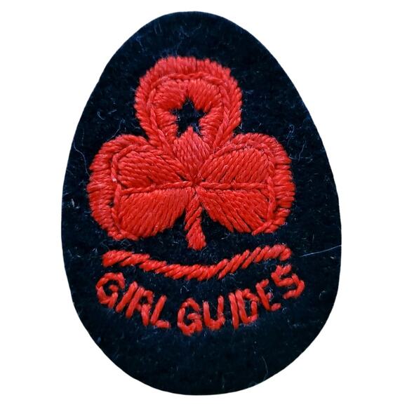 Girl Guides Patch Badge Second War Shoulder Titles 2" Black Red - Picture 1 of 4